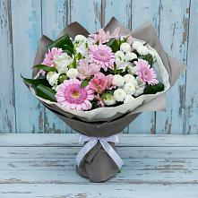 Букет цветов из:  Герберы, Альстромерии и Хризантемы в Чесма