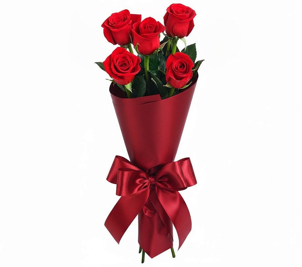 Букет 5 Красных роз Эдлесс Лав в Чесма