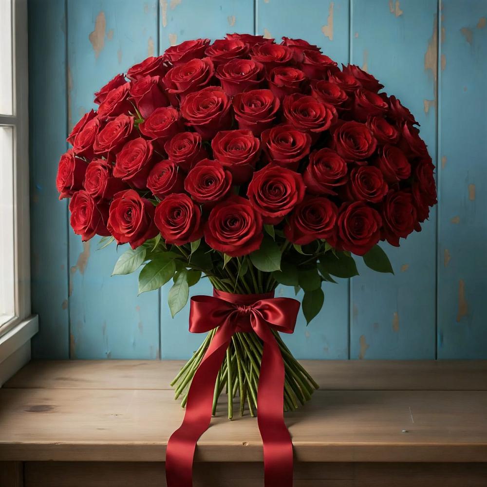 Букет Красные розы Блэк Меджик в Чесма