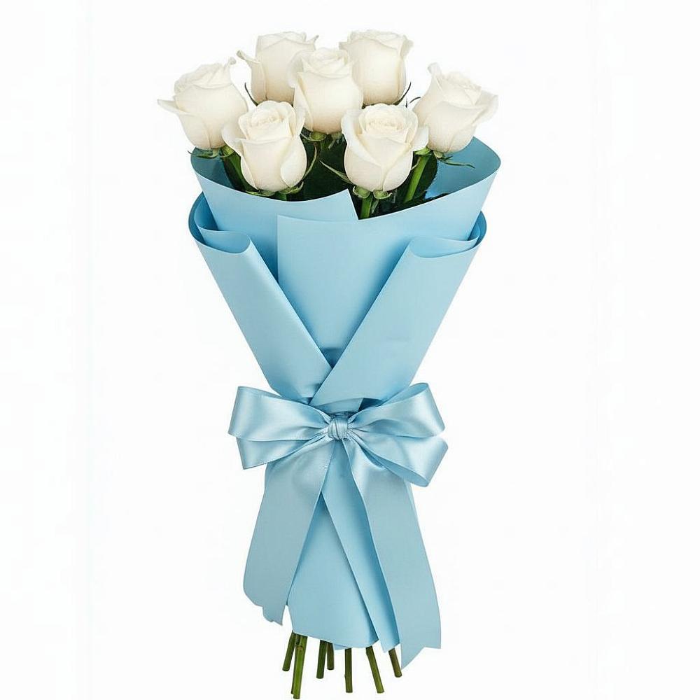 Букет 7 белых роз Проуд в Чесма