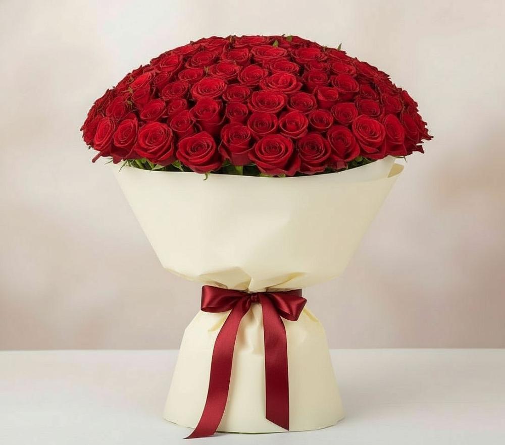 Букет 101 Красная роза Милано в Чесма