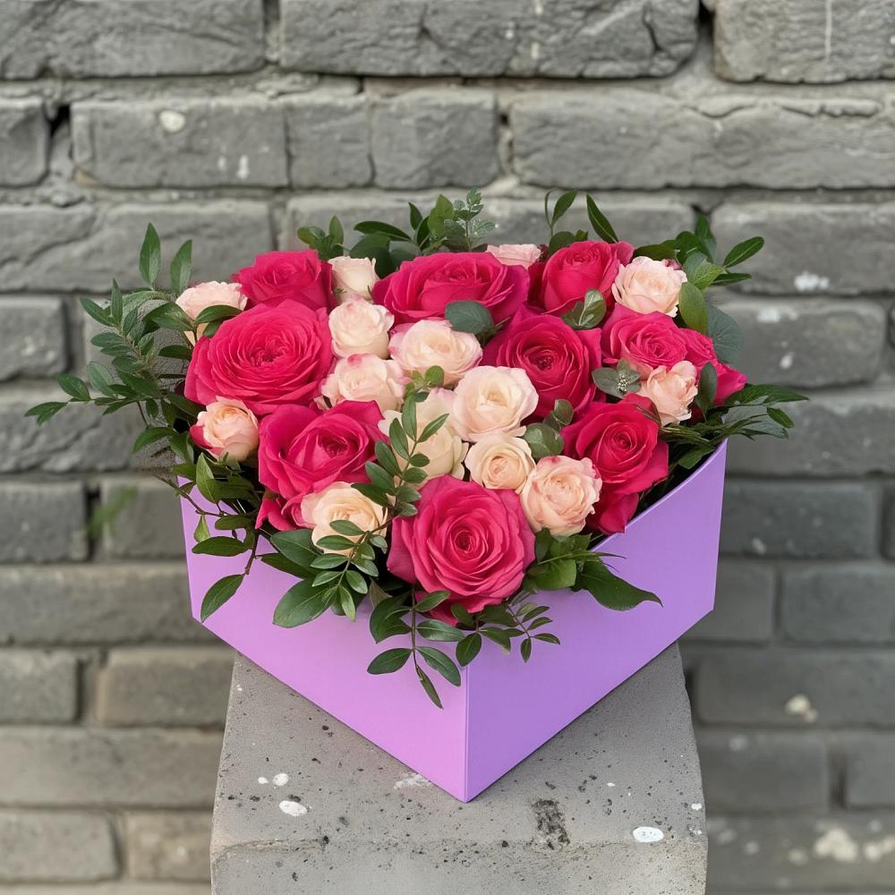 Цветочная композиция из Розы в коробке в Чесма