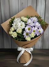 Букет цветов из:  Хризантемы и Розы в Чесма