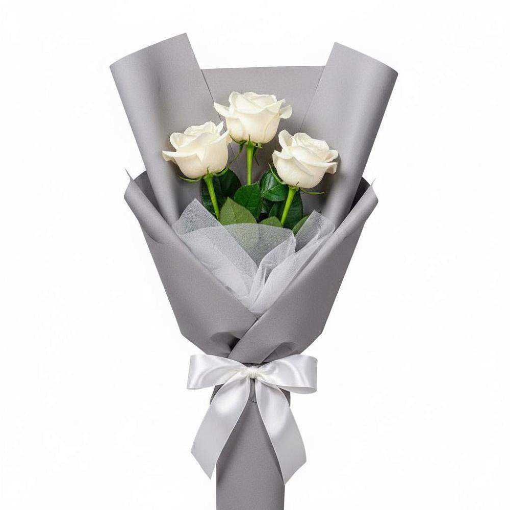 Букет 3 белые розы в Чесма