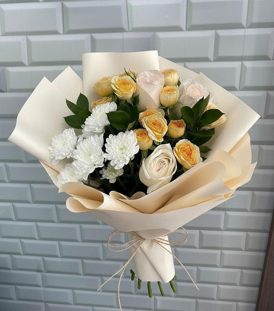 Букет цветов из: Розы и Хризантемы в Чесма