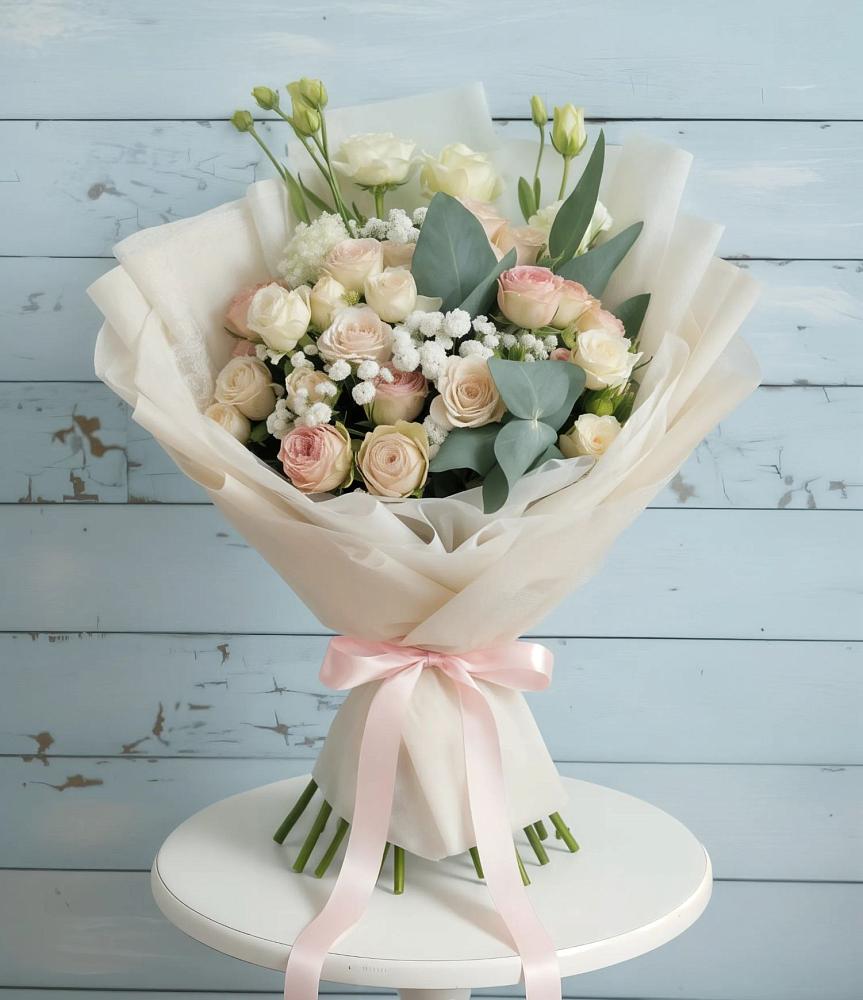 Букет цветов из: Розы и Лизиантусы в Чесма