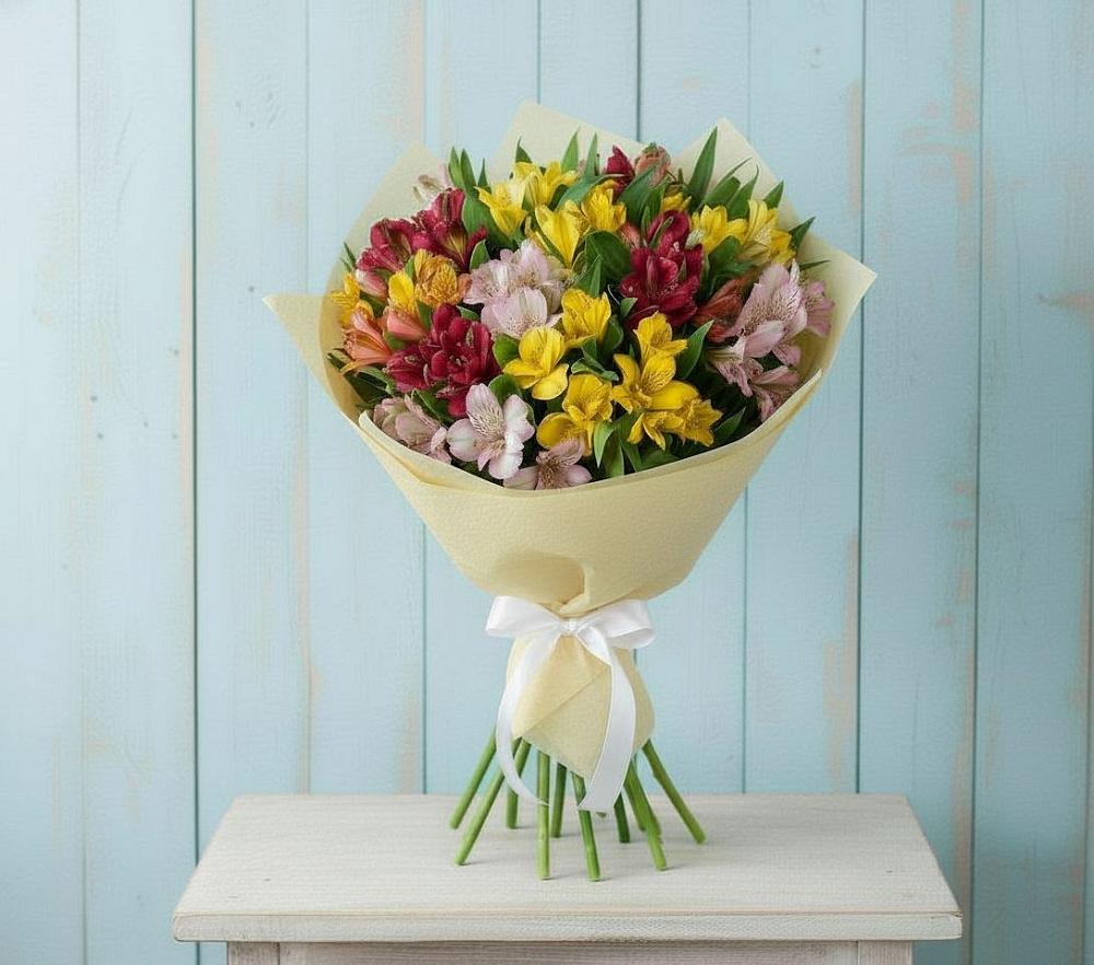 Букет цветов из: Альстромерии в Чесма