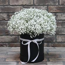 Цветочная композиция из Гипсофила в шляпной коробке в Чесма